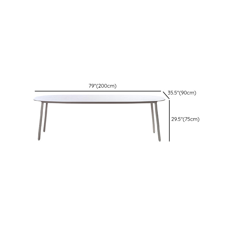 Contemporary Aluminum Coffee Table Metal Frame  Outdoor Dining Table