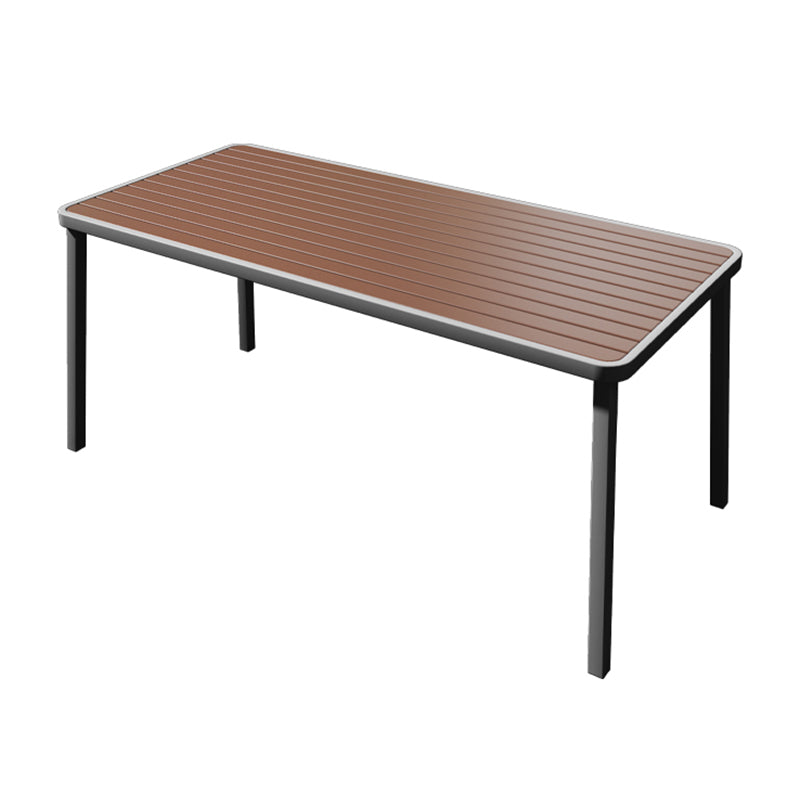 Outdoor Contemporary Coffee Table Metal Frame Rectangle  Dining Table