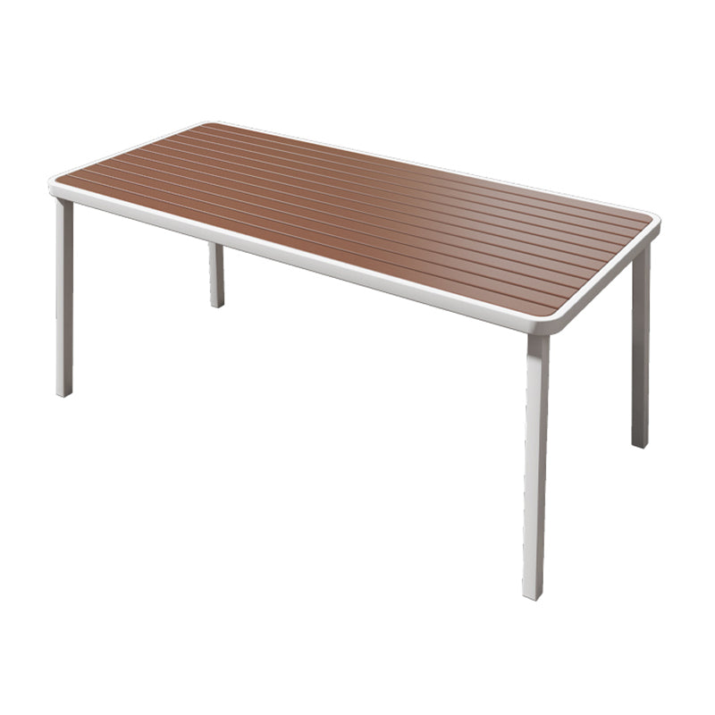 Outdoor Contemporary Coffee Table Metal Frame Rectangle  Dining Table