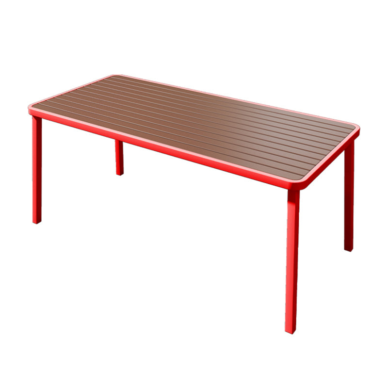 Outdoor Contemporary Coffee Table Metal Frame Rectangle  Dining Table