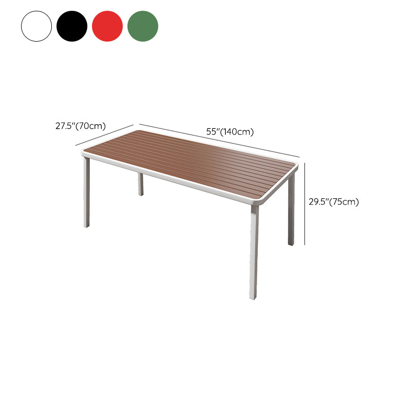 Outdoor Contemporary Coffee Table Metal Frame Rectangle  Dining Table