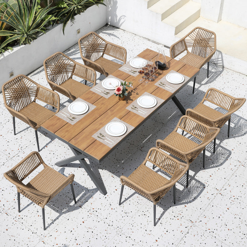 Contemporary Aluminum Frame Coffee Table Outdoor Dining Table