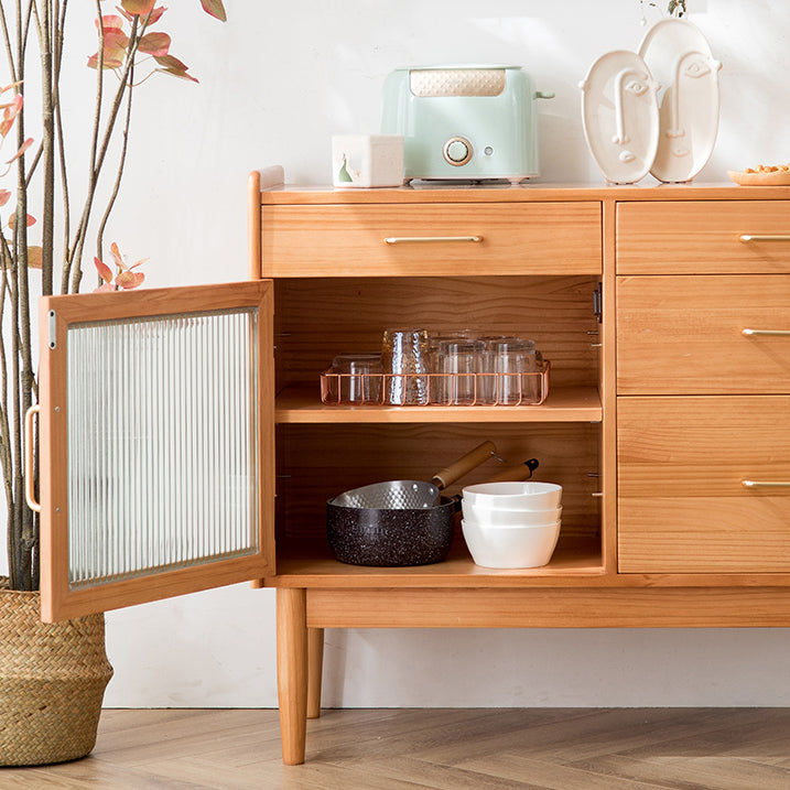 Dining Room Contemporary Side Board with Drawers and Storage