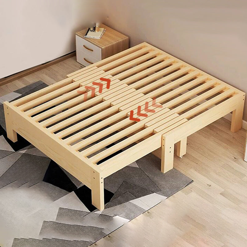 Scandinavian  Styled Natural Platform Bed Solid Wood Kid Bed