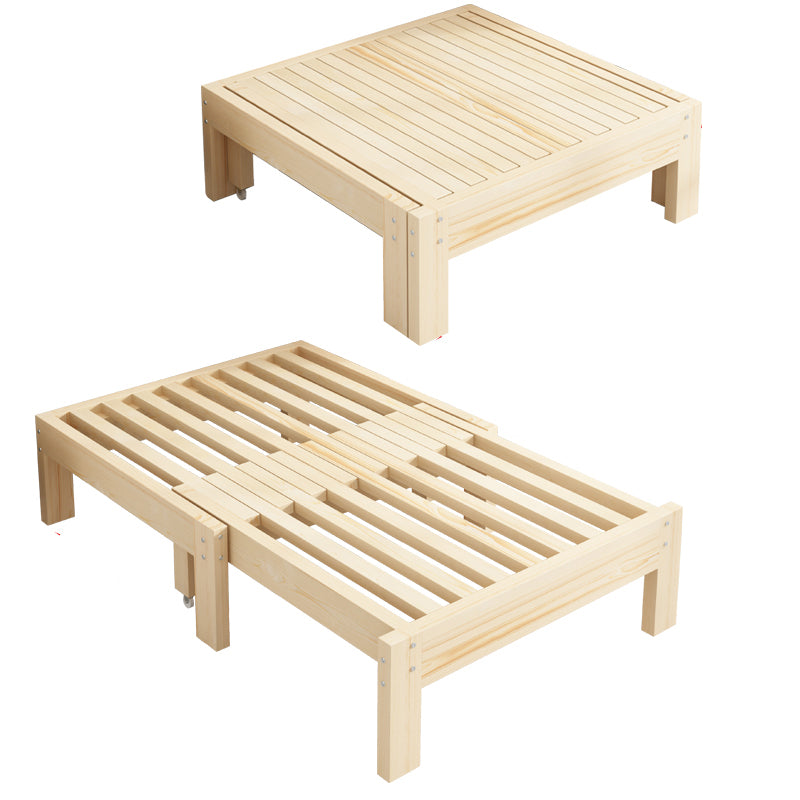 Scandinavian  Styled Natural Platform Bed Solid Wood Kid Bed