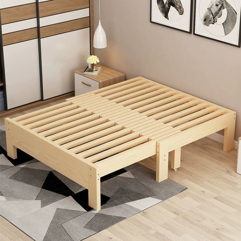 Scandinavian  Styled Natural Platform Bed Solid Wood Kid Bed