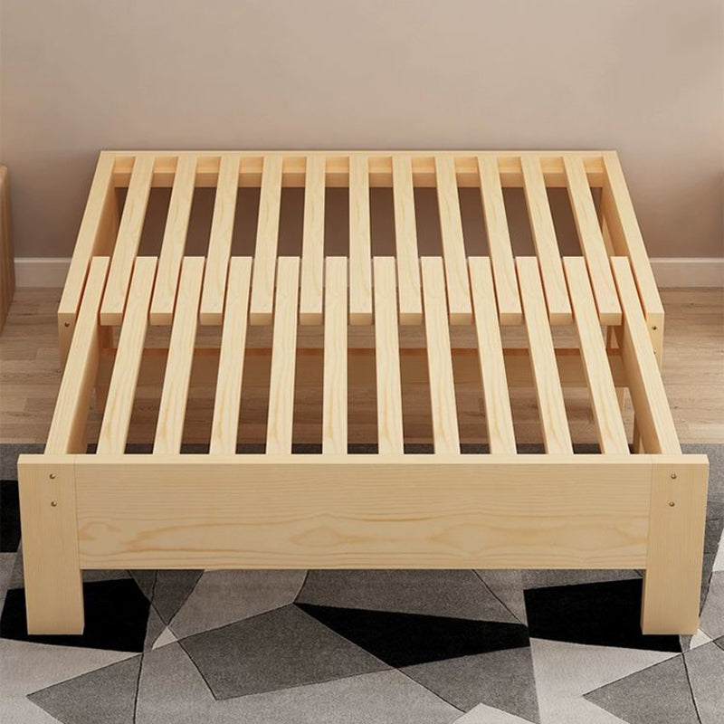 Scandinavian  Styled Natural Platform Bed Solid Wood Kid Bed