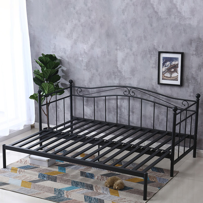 Industrial No Theme Metal Kid Bed Black /white Standard Daybed