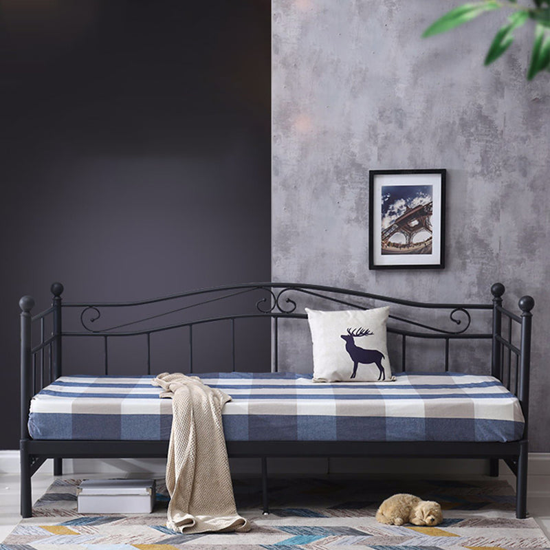 Industrial No Theme Metal Kid Bed Black /white Standard Daybed