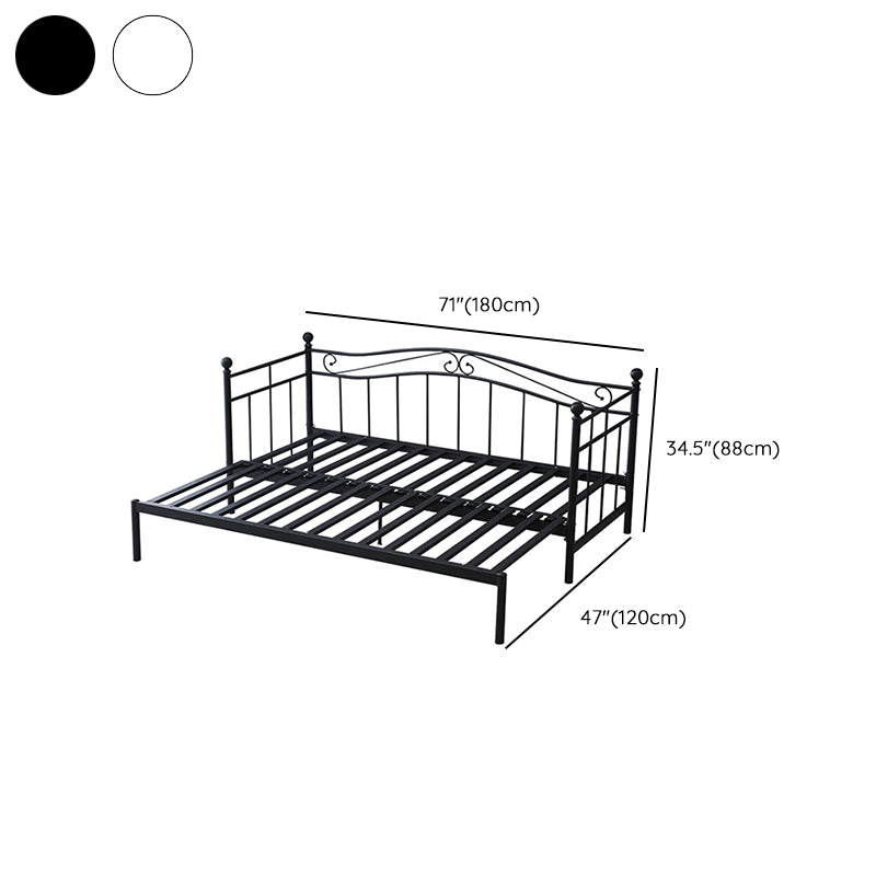 Industrial No Theme Metal Kid Bed Black /white Standard Daybed