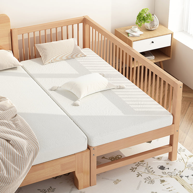 Farmhouse Standard Bed with Detachable Guardrails in Natural