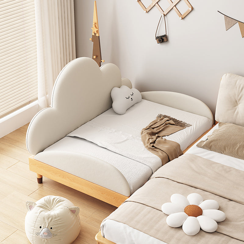 Scandinavian Daybed with Panel Headboard in White and Solid Wood