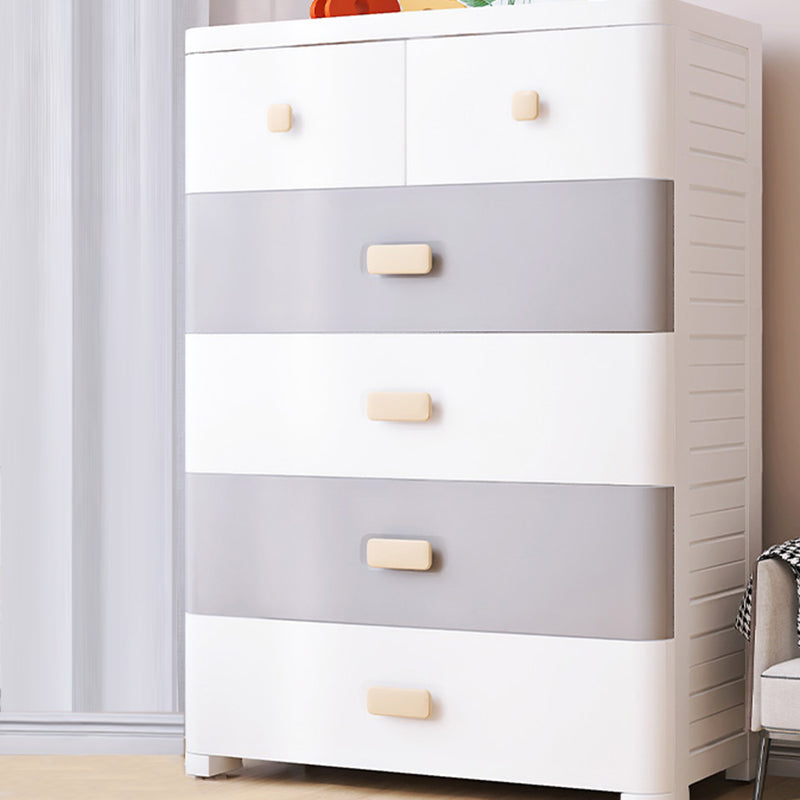 Modern Plastic Kids Dressers Vertical Nursery Dresser with Drawers for Home