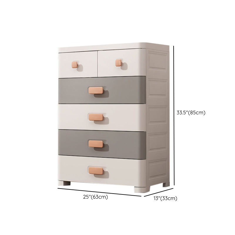 Modern Plastic Kids Dressers Vertical Nursery Dresser with Drawers for Home