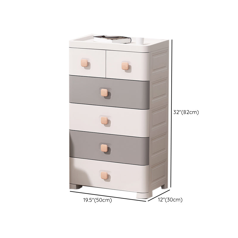 Modern Plastic Kids Dressers Vertical Nursery Dresser with Drawers for Home