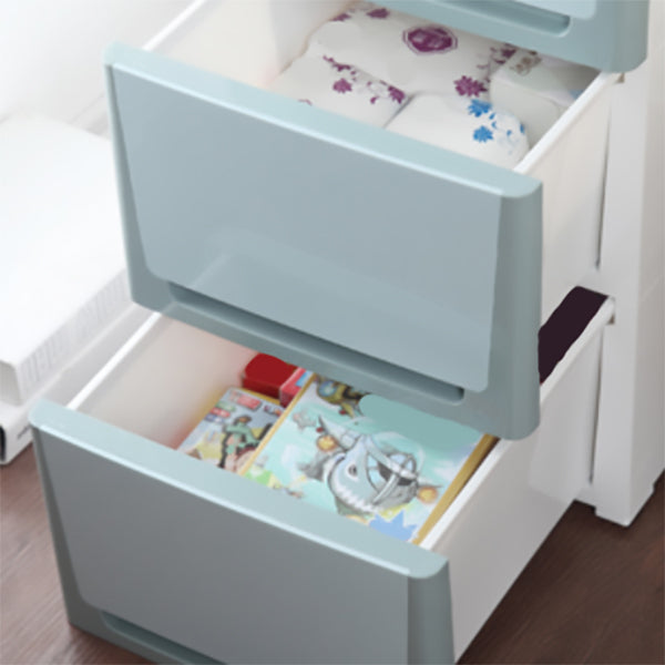 Scandinavian Vertical Kids Dresser Set Plastic Nursery Dresser with Drawers for Bedroom