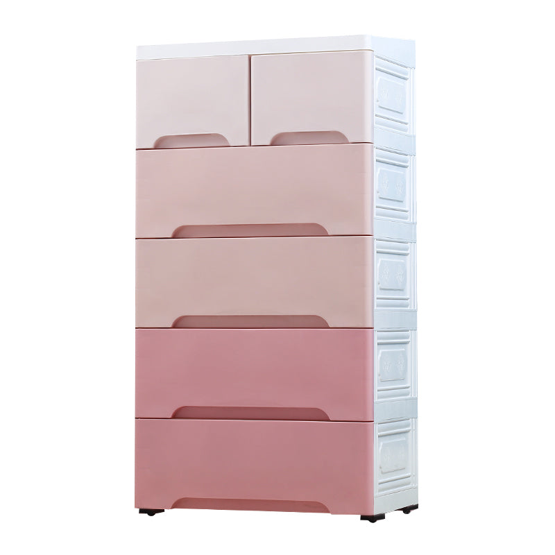 Modern Kids Dressers Vertical Plastic Nursery Dresser with Drawers