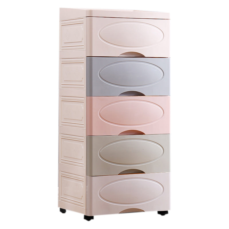 Modern Kids Dressers Vertical Plastic Nursery Dresser with Drawers