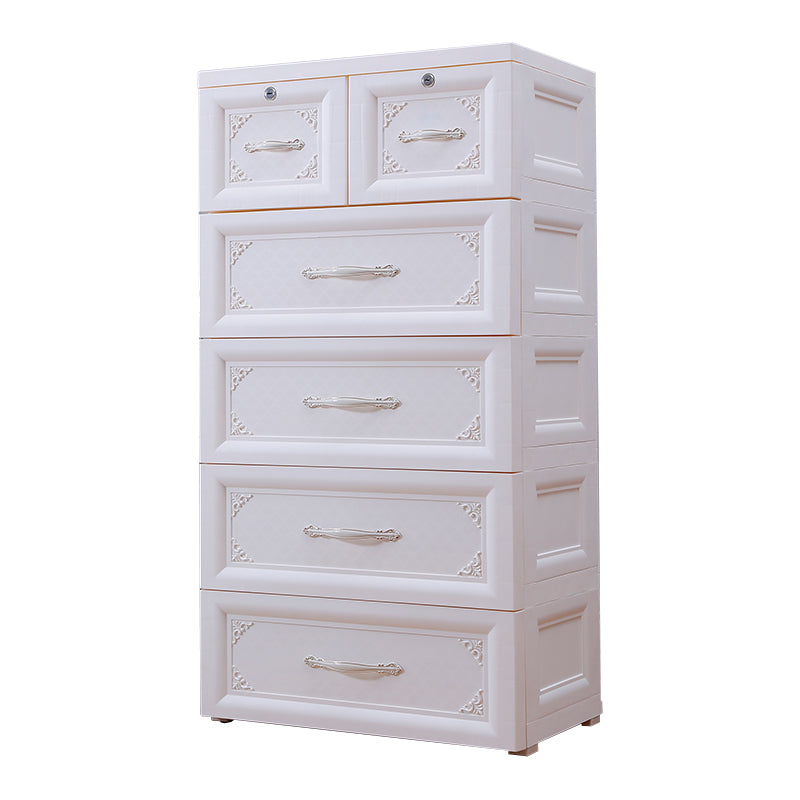 Scandinavian Vertical Baby Dresser Plastic Nursery Dresser with Drawers