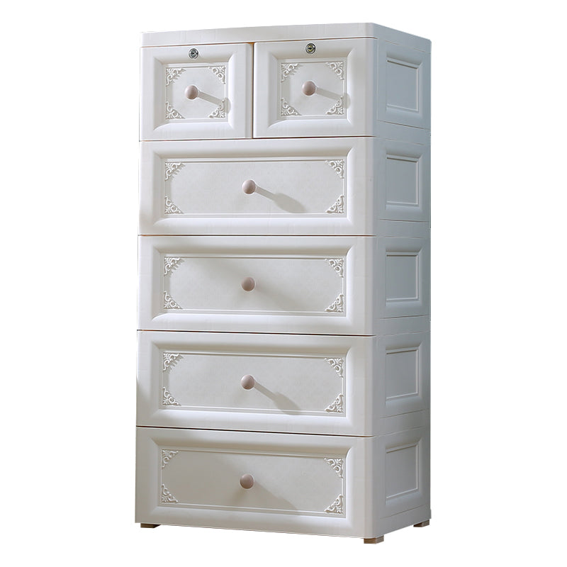 Scandinavian Vertical Baby Dresser Plastic Nursery Dresser with Drawers