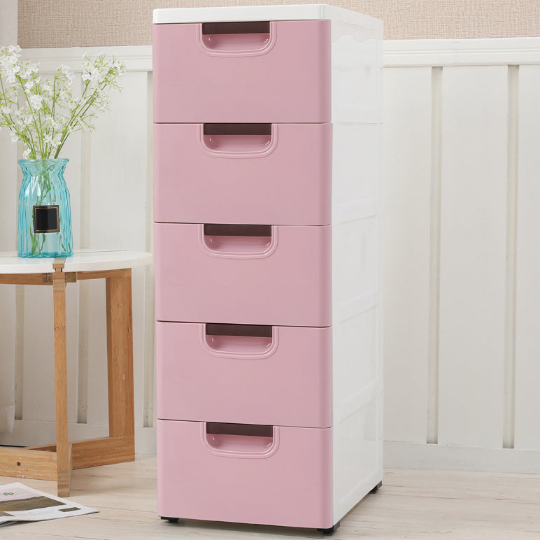 Scandinavian Vertical Kids Dresser Set Plastic Nursery Dresser with Drawers