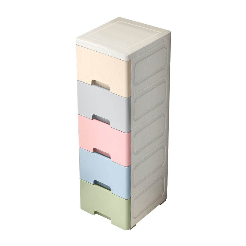 Scandinavian Baby Dresser Vertical Plastic Nursery Dresser with Drawers for Bedroom