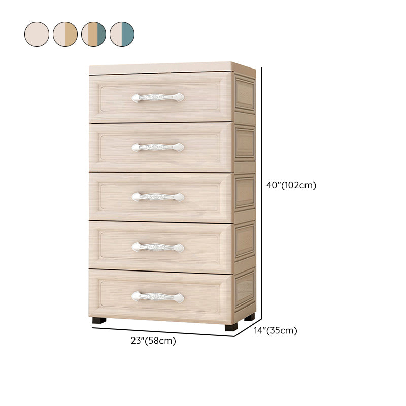 Scandinavian Kids Furniture Plastic Nursery Dresser with Drawers for Bedroom