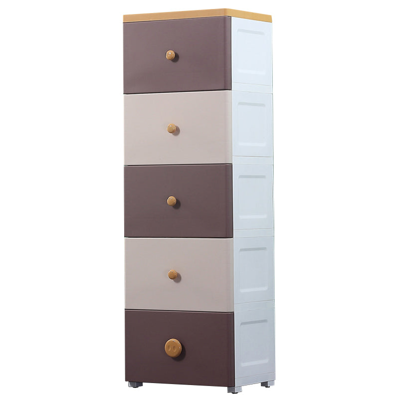 Scandinavian Plastic Baby Dresser Vertical Kids Furniture with Drawers for Bedroom