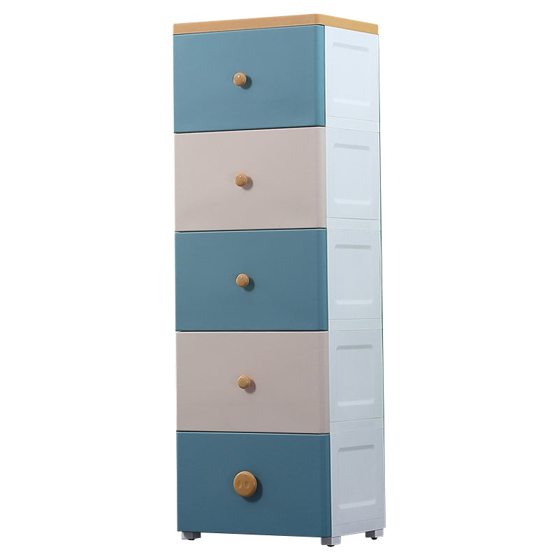 Scandinavian Plastic Baby Dresser Vertical Kids Furniture with Drawers for Bedroom