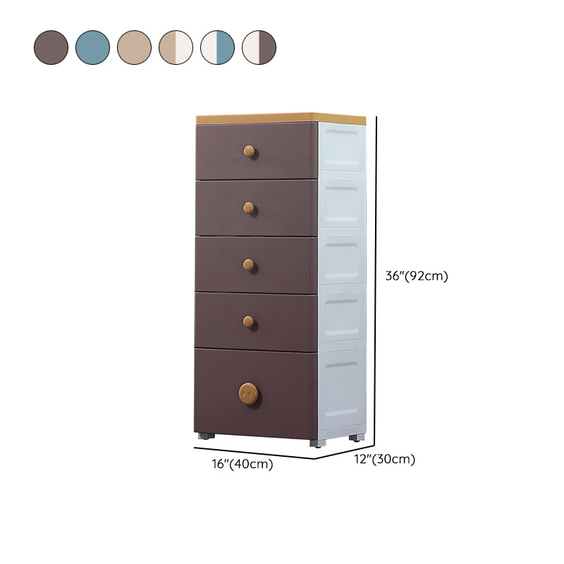 Scandinavian Plastic Baby Dresser Vertical Kids Furniture with Drawers for Bedroom