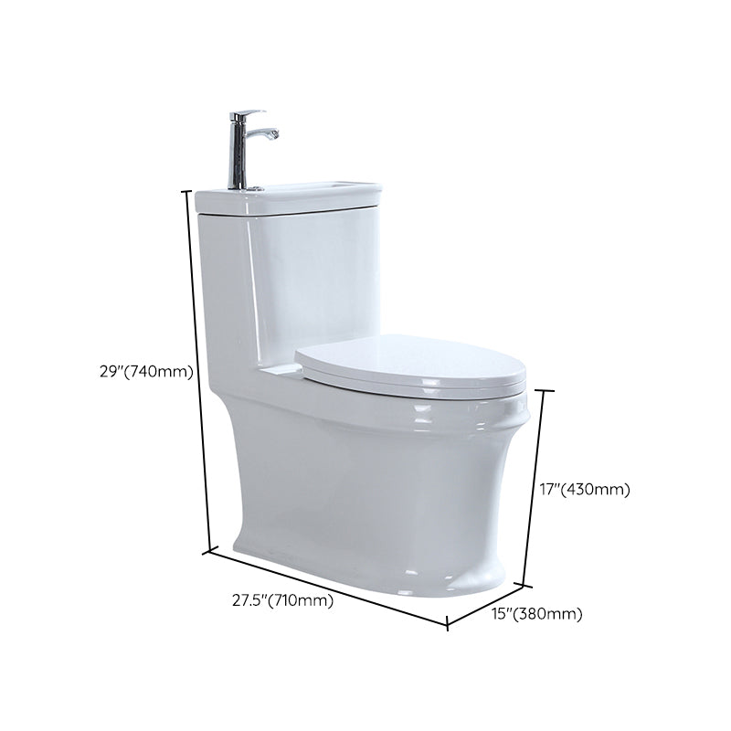 Contemporary Porcelain Flush Toilet Floor Mount One-Piece Toilet Urine Toilet