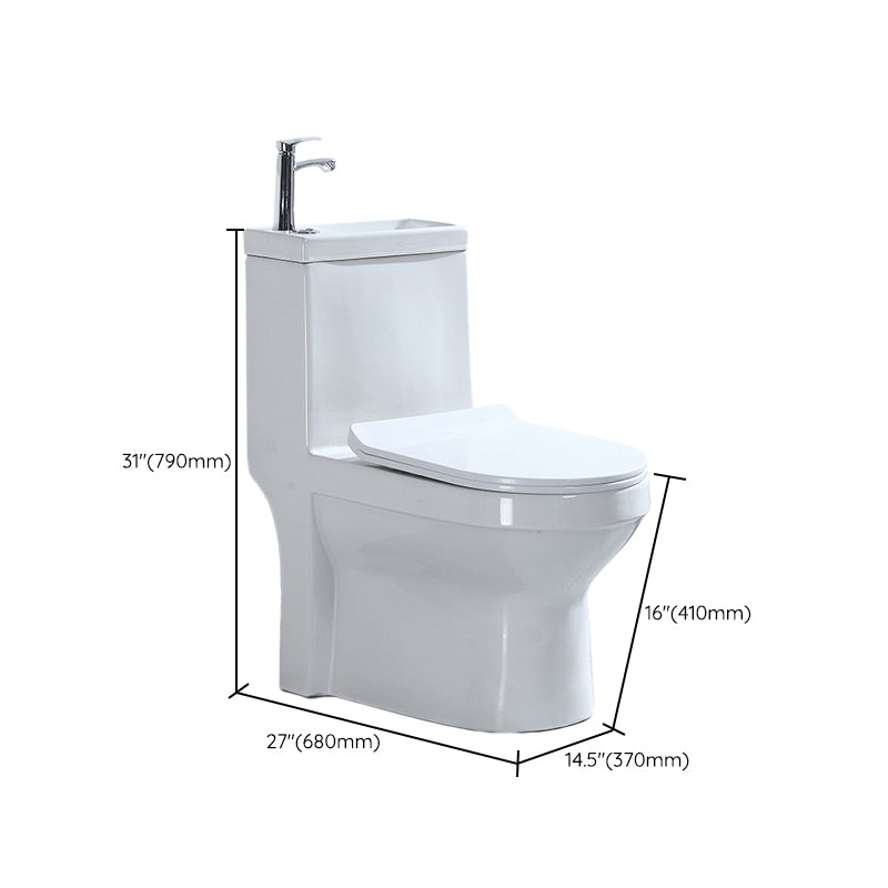 Contemporary Porcelain Flush Toilet Floor Mount One-Piece Toilet Urine Toilet