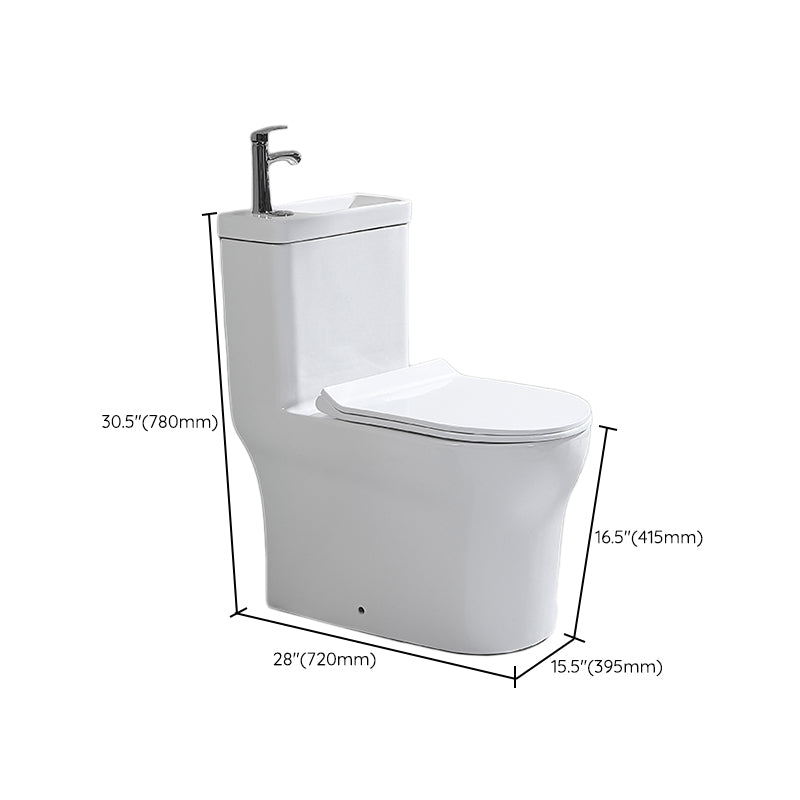 Contemporary Porcelain Flush Toilet Floor Mount One-Piece Toilet Urine Toilet