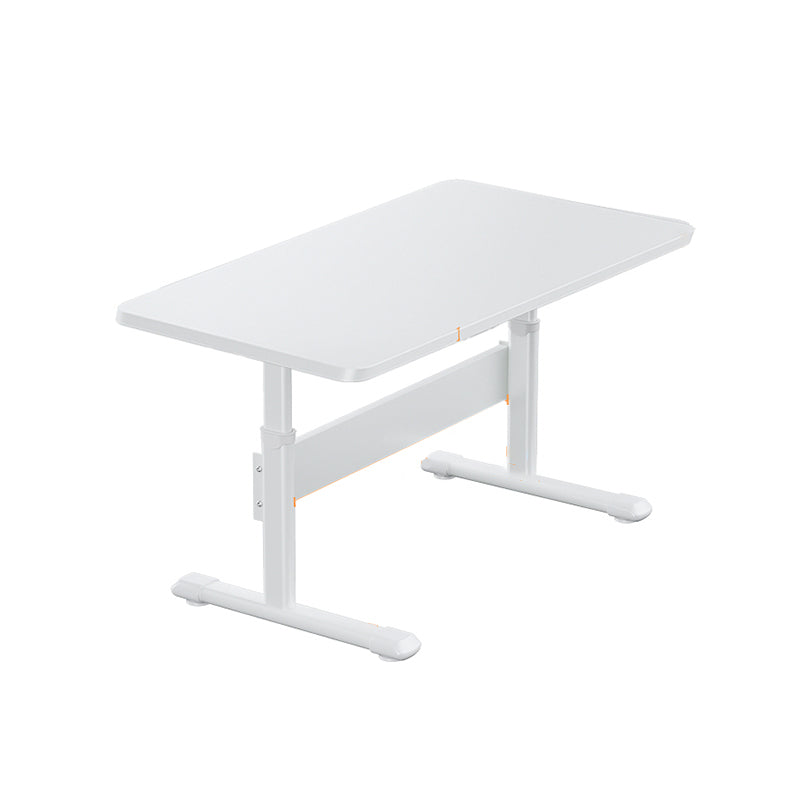 Wooden Table Top Desk Metal Base Adjustable Child Desk in White