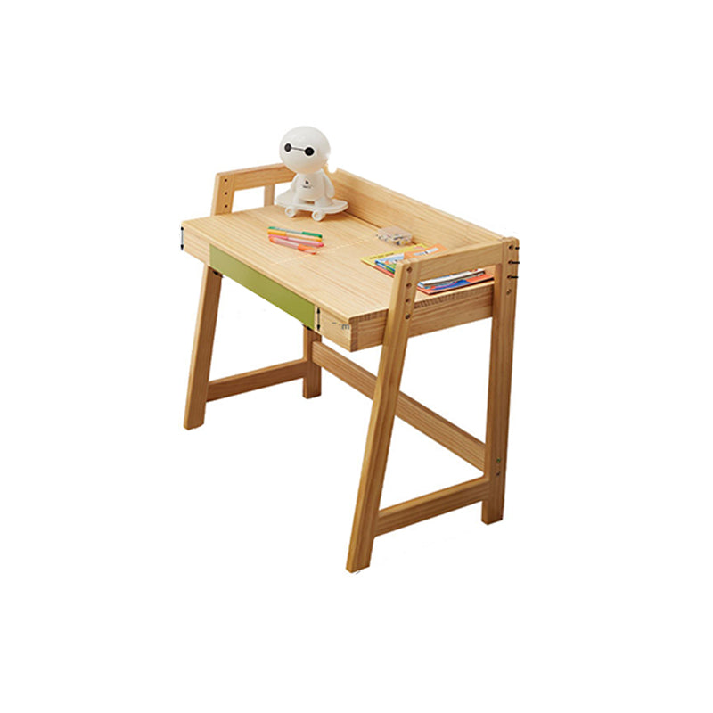 Modern Solid Wood Desk and Chair Kids Adjustable Desk with Drawer