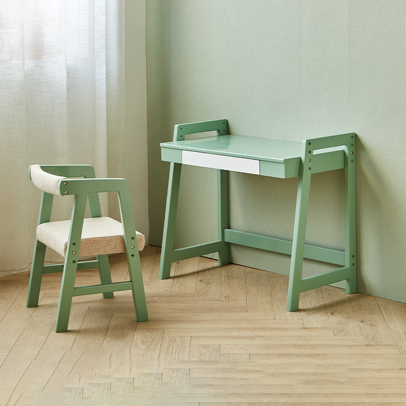 Modern Solid Wood Desk and Chair Kids Adjustable Desk with Drawer