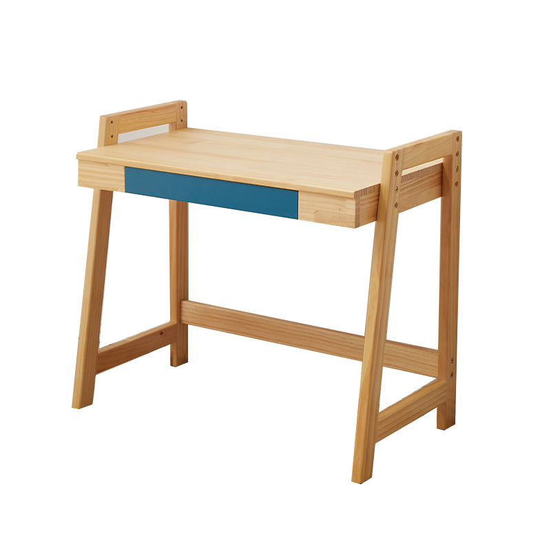 Modern Solid Wood Desk and Chair Kids Adjustable Desk with Drawer