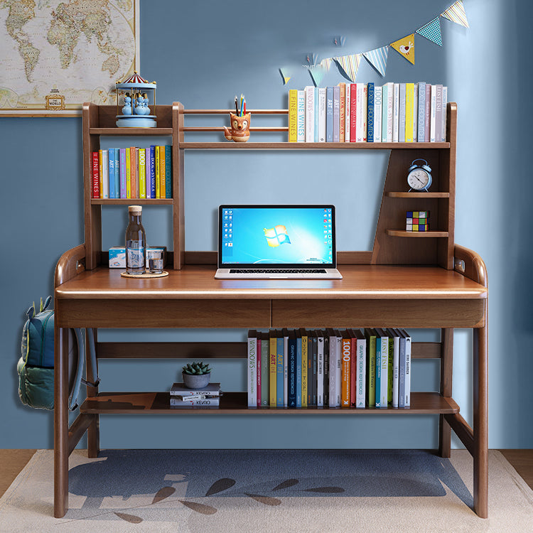 Solid Wood Writing Desk with Drawers Adjustable Kids Desk and Chair