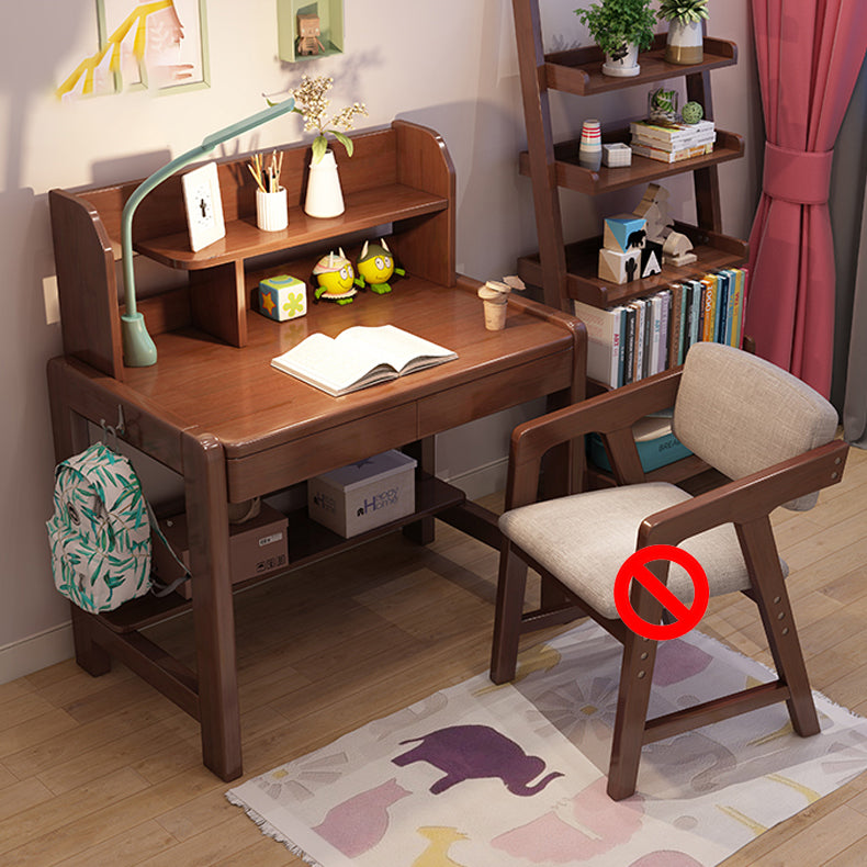 Wood Writing Desk and Chair Set Adjustable Children's Desk with Hook