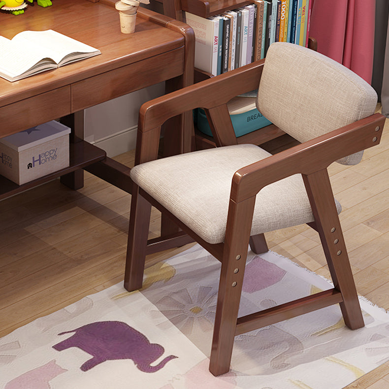 Wood Writing Desk and Chair Set Adjustable Children's Desk with Hook