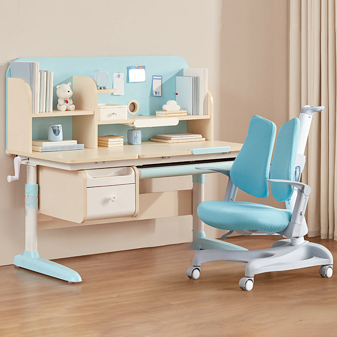 Desk with Chair Set Writing Table with Adjustable Top and 3 Drawers