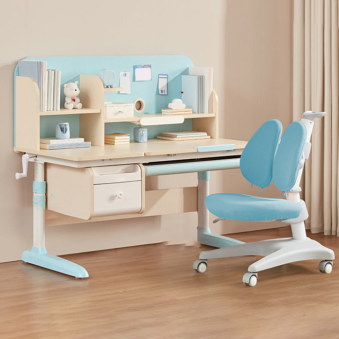 Desk with Chair Set Writing Table with Adjustable Top and 3 Drawers