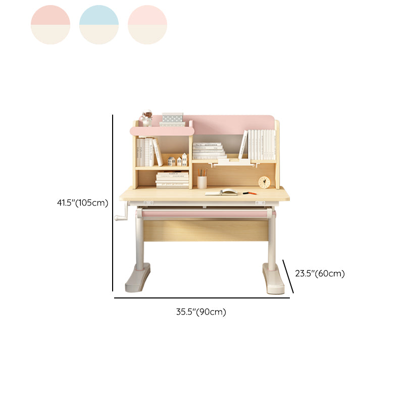 Contemporary Adjustable Writing Table with 1 Drawer and Hand Crank