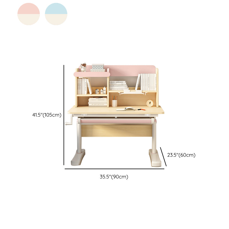 Contemporary Adjustable Writing Table with 1 Drawer and Hand Crank