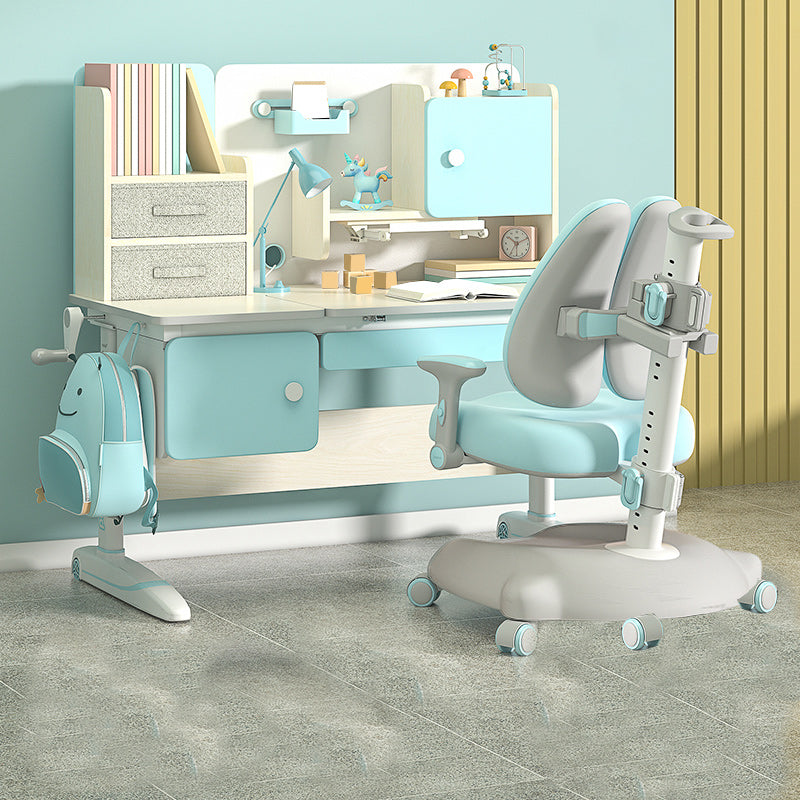 Contemporary Children's Desk with Shelves Desk and Chair Set