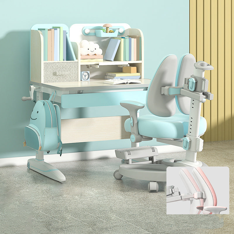 Contemporary Children's Desk with Shelves Desk and Chair Set