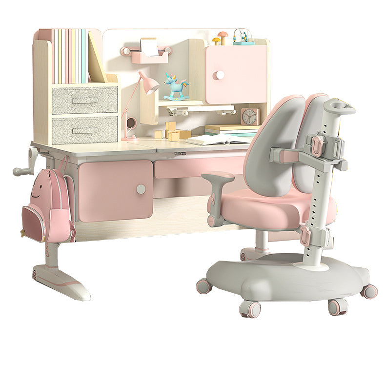 Contemporary Children's Desk with Shelves Desk and Chair Set