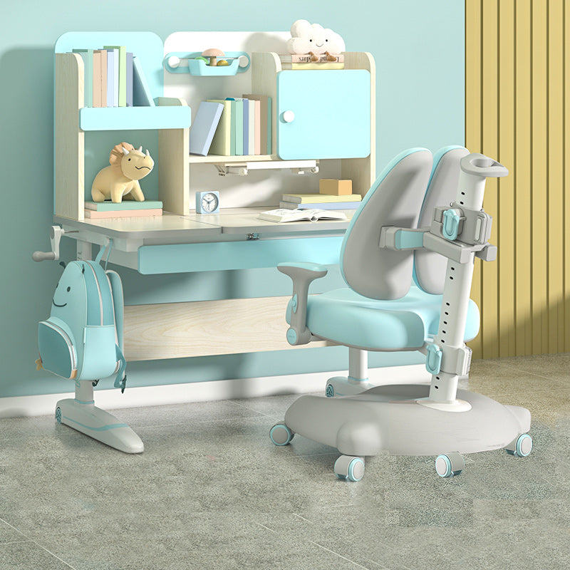 Contemporary Children's Desk with Shelves Desk and Chair Set