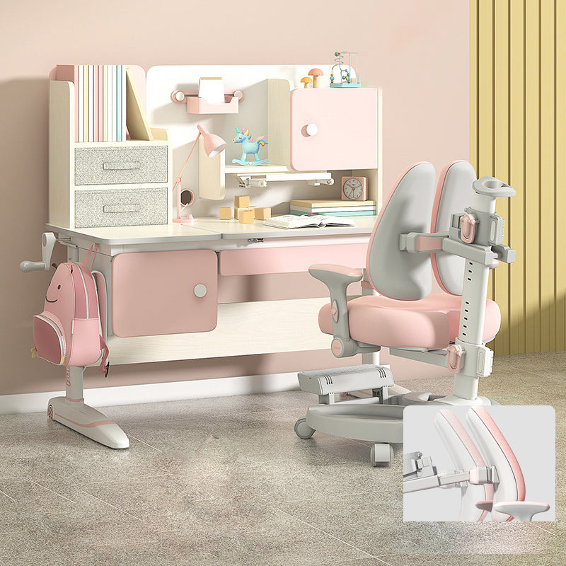 Contemporary Children's Desk with Shelves Desk and Chair Set