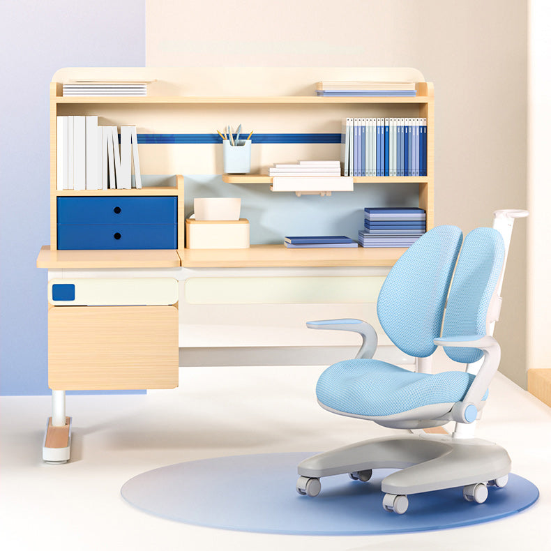 Contemporary Adjustable Children's Desk with 4 Drawers and Storage Shelves